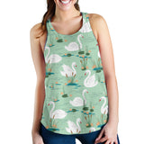White swan lake pattern Women Racerback Tank Top