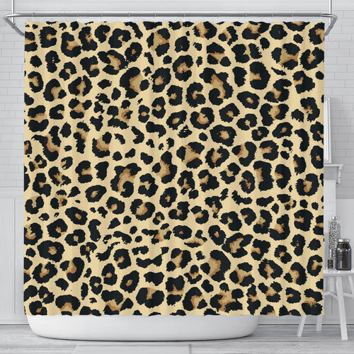 Leopard Print Design Pattern Shower Curtain Fulfilled In US