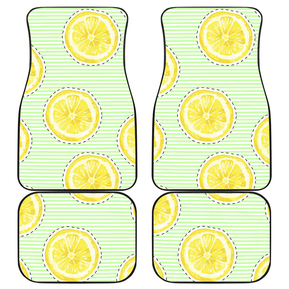 Slice Of Lemon Pattern Front And Back Car Mats