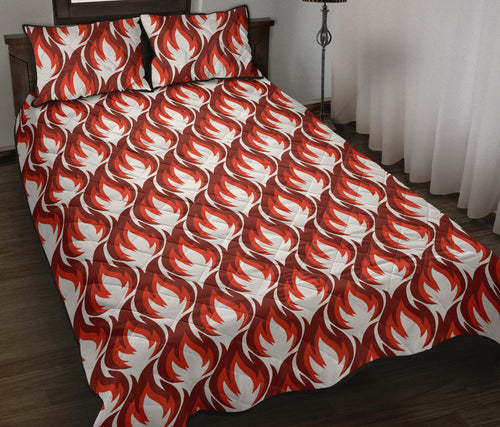 Fire flame symbol design pattern Quilt Bed Set