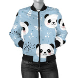 Cute Panda Pattern Women'S Bomber Jacket