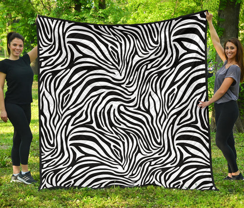 Zebra Skin Pattern Premium Quilt
