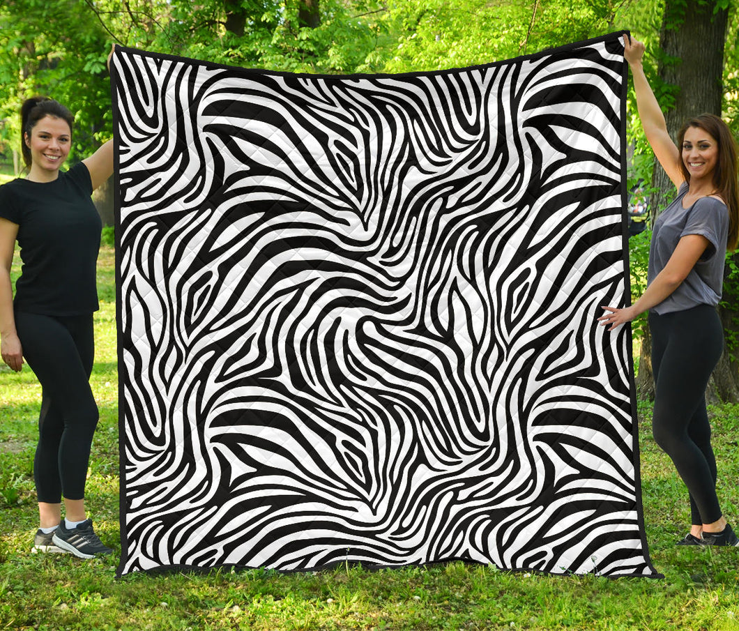 Zebra Skin Pattern Premium Quilt