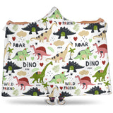 Cute Dinosaurs Pattern Hooded Blanket