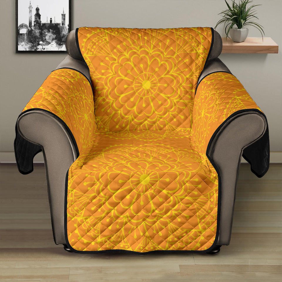 Orange traditional indian element pattern Recliner Cover Protector