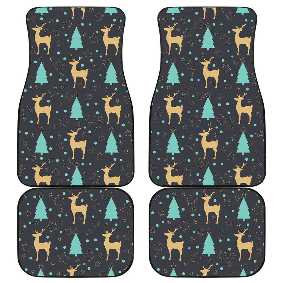 Deers Star Tree Pattern Front And Back Car Mats
