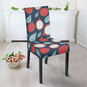 Dragon Fruits Dark Blue Background Dining Chair Slipcover