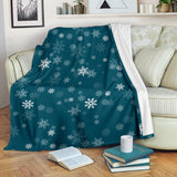 Snowflake Pattern Dark Background Premium Blanket