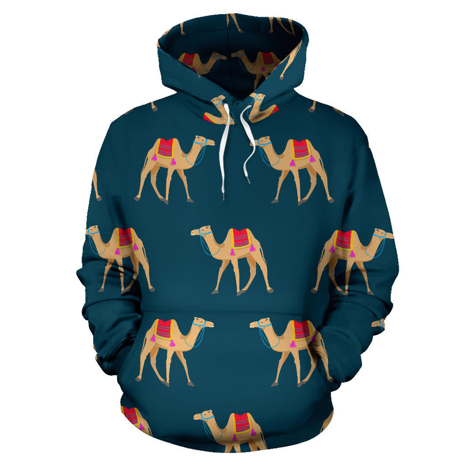 Camel Pattern Blue Blackground Men Women Pullover Hoodie