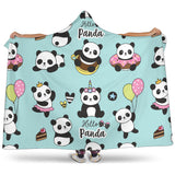 Cute Baby Panda Pattern Hooded Blanket