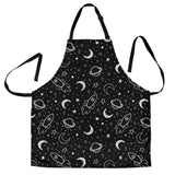 Hand Drawn Space Rocket Star Planet Adjustable Apron