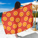 Oranges Pattern Red Background Sarong