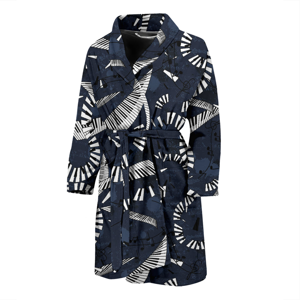 Piano Pattern Print Design 02 Men's Bathrobe