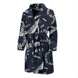 Piano Pattern Print Design 02 Men's Bathrobe
