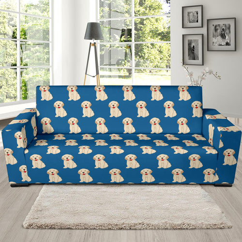 Golden Retriever Pattern Print Design 03 Sofa Slipcover