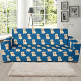 Golden Retriever Pattern Print Design 03 Sofa Slipcover