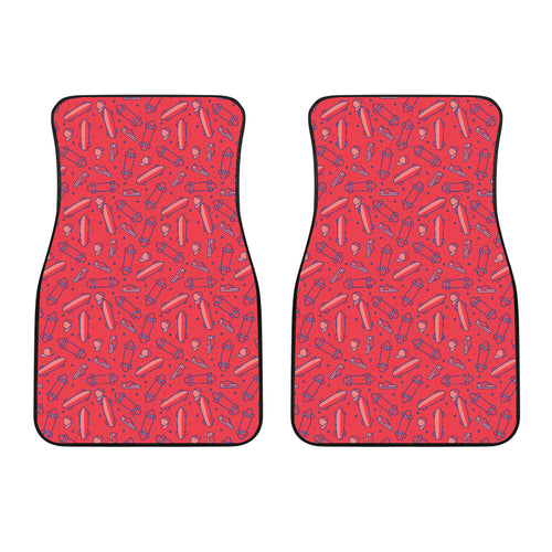 Skate Board Pattern Print Design 01 Front Car Mats