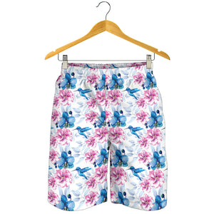 Hummingbird Pattern Print Design 02 Men Shorts