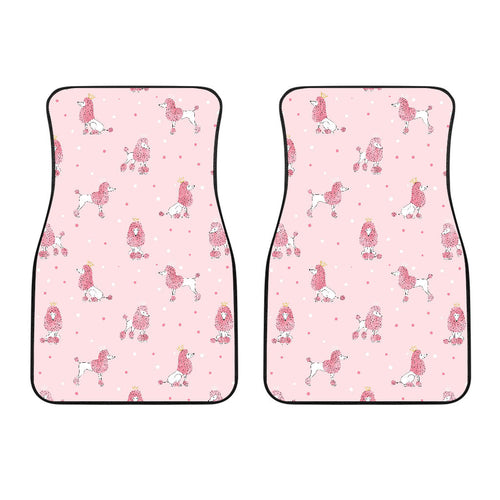Poodle Dog Pink Color Theme Front Car Mats