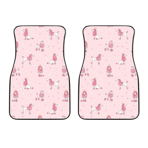 Poodle Dog Pink Color Theme Front Car Mats