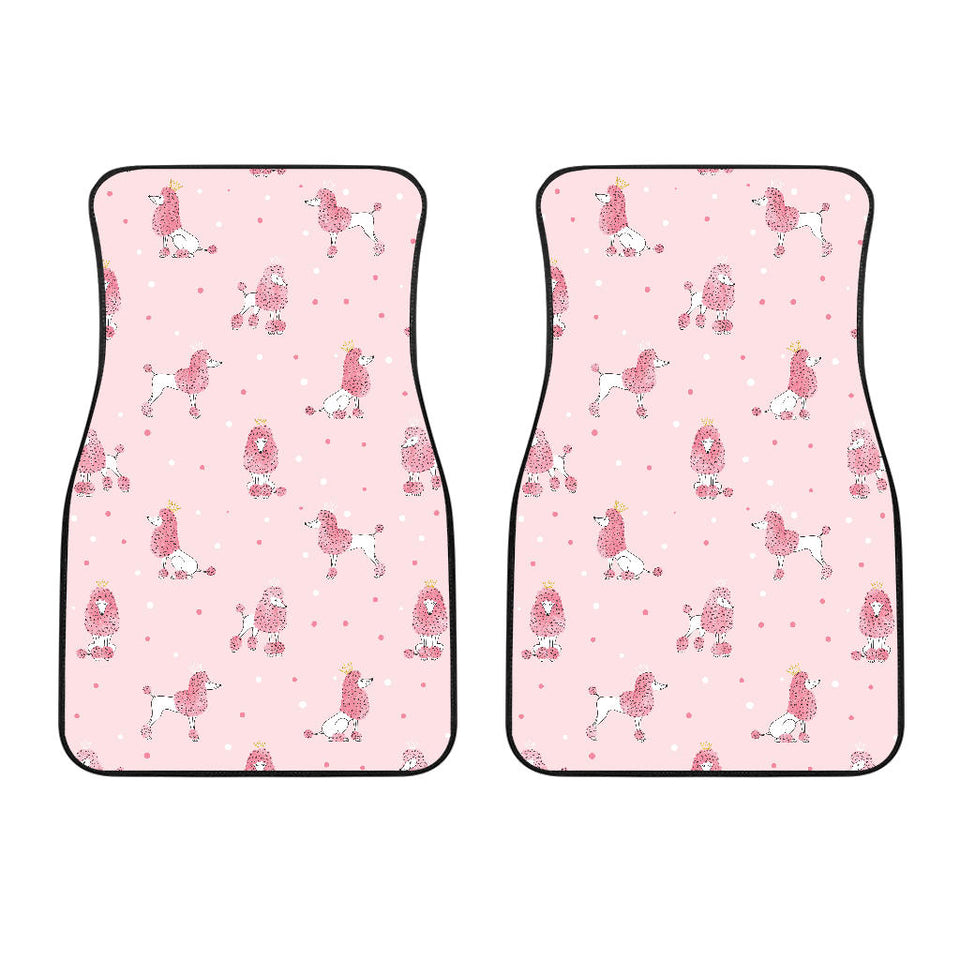 Poodle Dog Pink Color Theme Front Car Mats