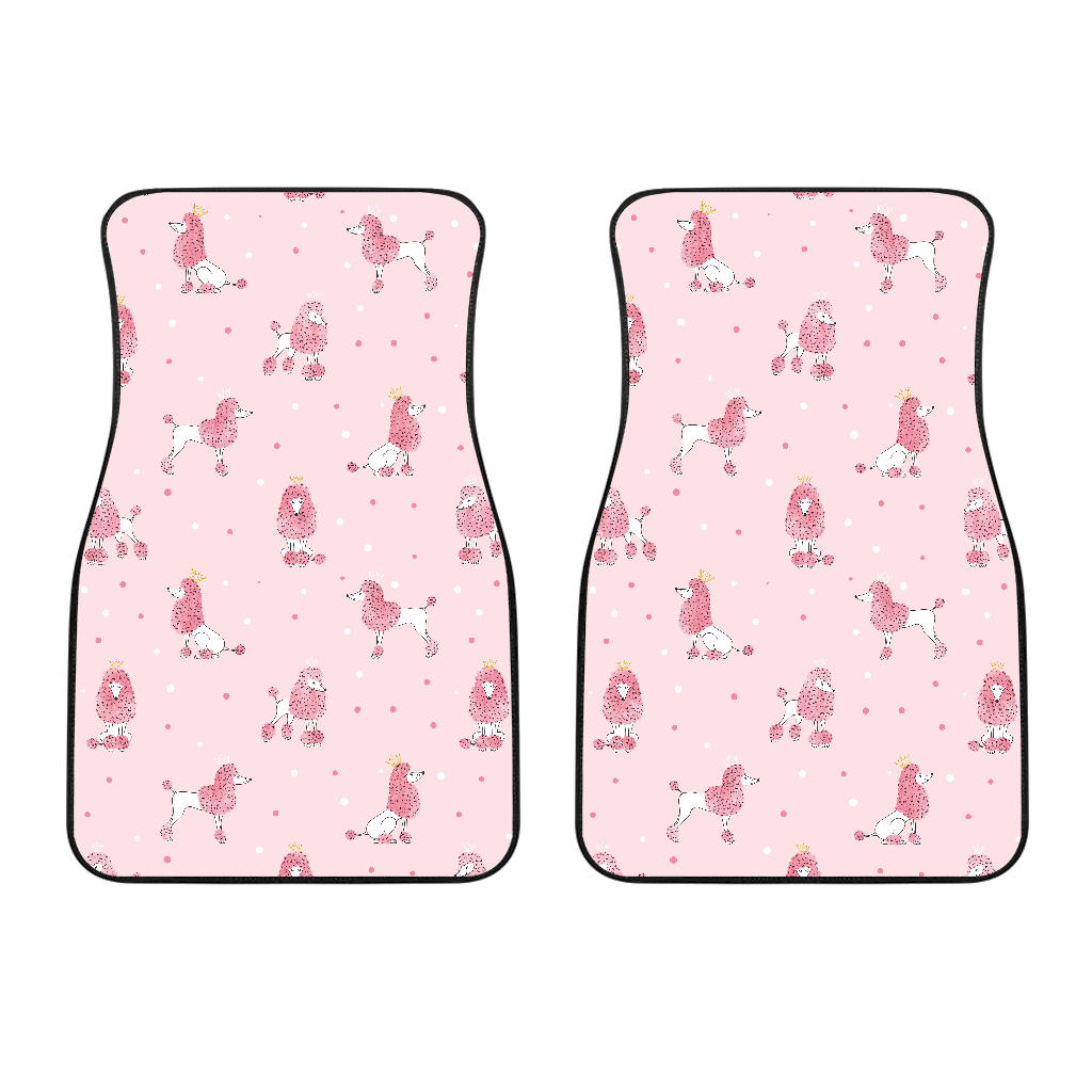 Poodle Dog Pink Color Theme Front Car Mats