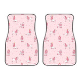 Poodle Dog Pink Color Theme Front Car Mats