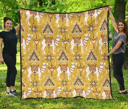 Camels Ethnic Motif Pattern Premium Quilt
