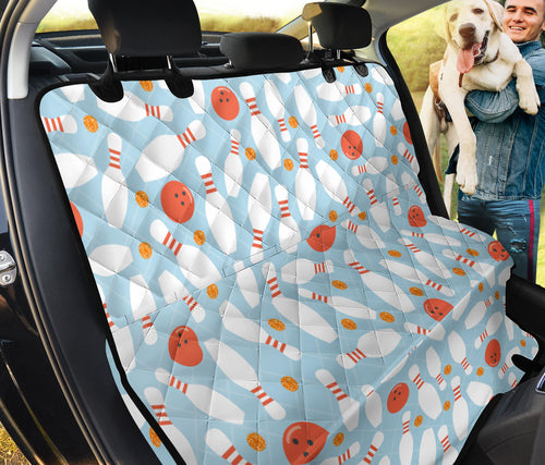 Bowling Ball Bowling Pins Blue Blackground Dog Car Seat Covers