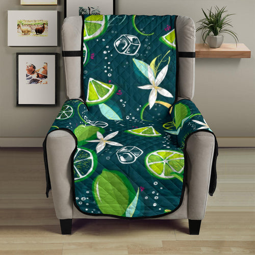 Lime ice flower pattern Chair Cover Protector