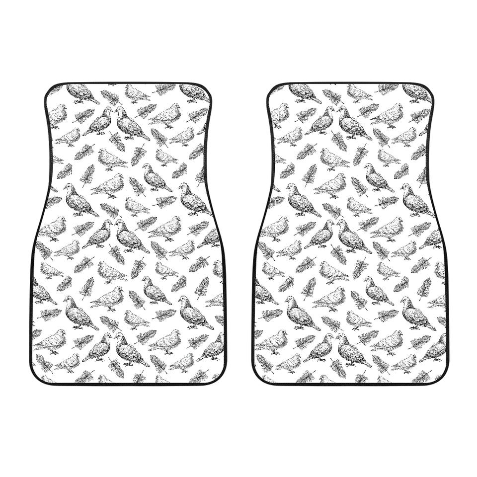 Pigeon Pattern Print Design 05 Front Car Mats