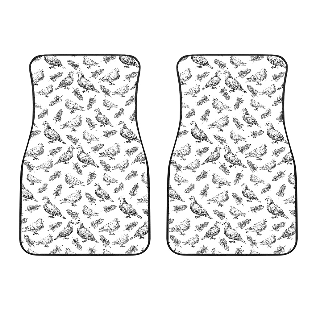 Pigeon Pattern Print Design 05 Front Car Mats