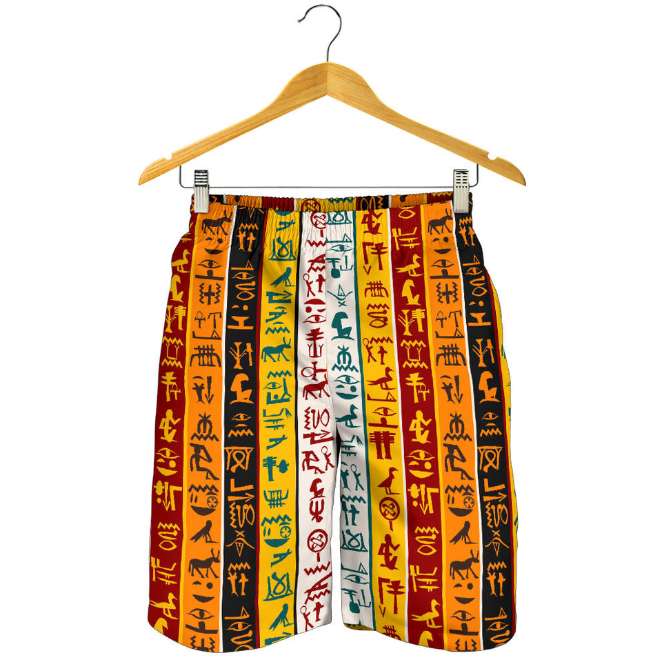 Egypt Hieroglyphics Pattern Print Design 01 Men Shorts