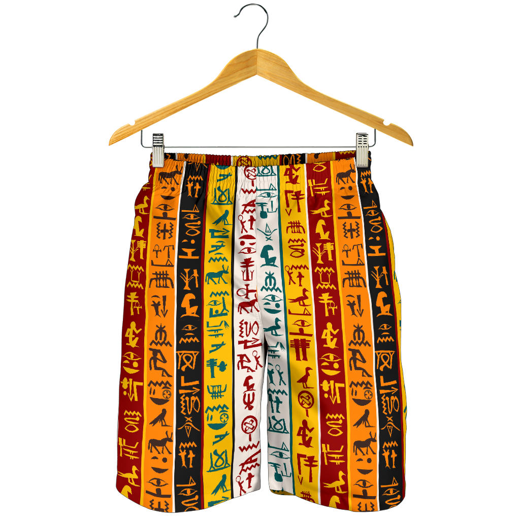 Egypt Hieroglyphics Pattern Print Design 01 Men Shorts
