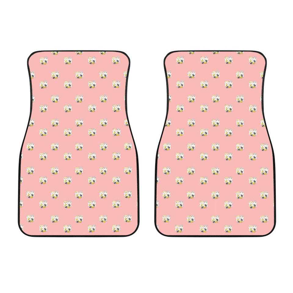 Cute Hamster Cheese Pattern Pink Background Front Car Mats