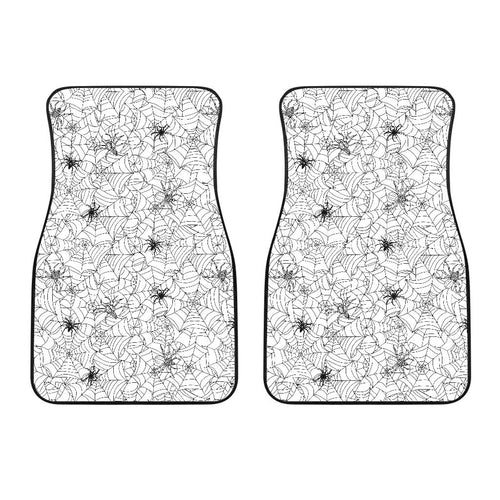 Spider Web Cobweb Pattern Front Car Mats