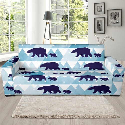 Polar Bear Winter Snow Pattern Sofa Slipcover