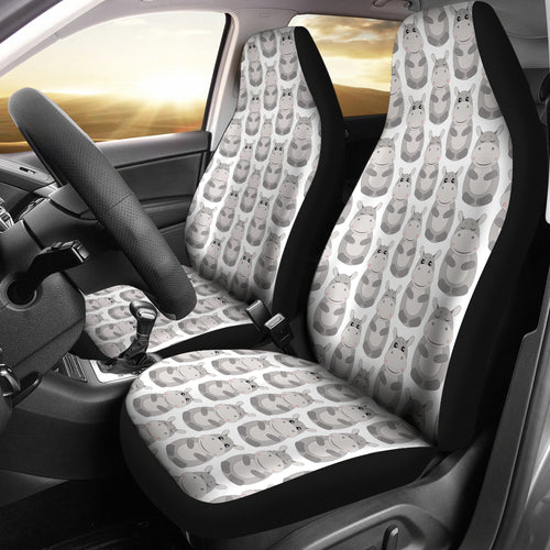Hippopotamus Pattern Print Design 05 Universal Fit Car Seat Covers