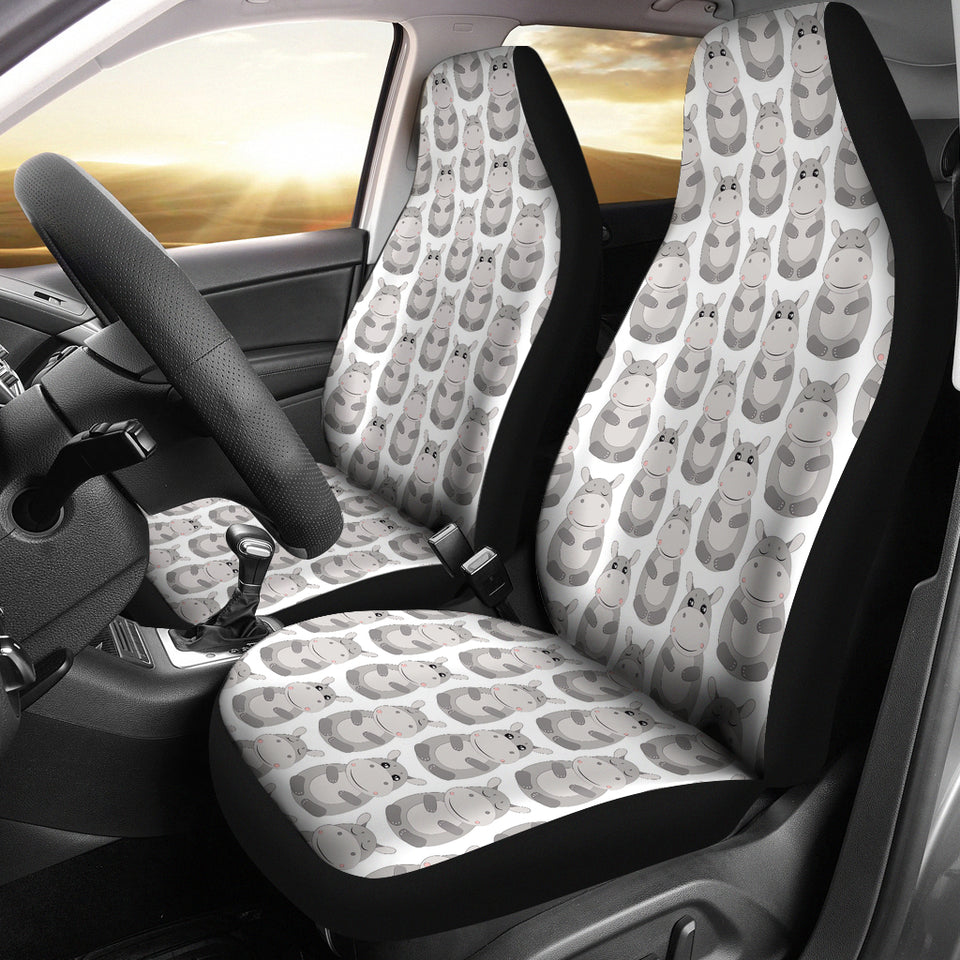 Hippopotamus Pattern Print Design 05 Universal Fit Car Seat Covers