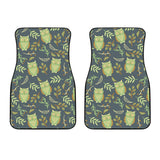 Cute Owls Leaves Pattern Front Car Mats