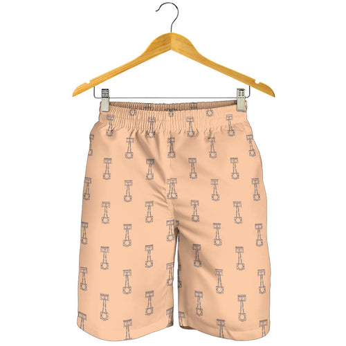 Engine Piston Cream Background Pattern Print Design 04 Men Shorts
