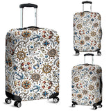 Cute Nautical Steering Wheel Anchor Pattern Luggage Covers