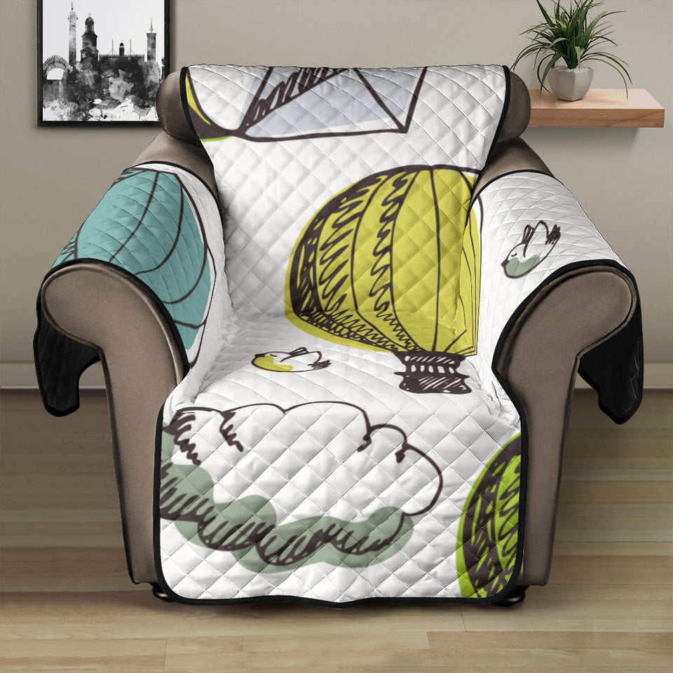 Hot Air Balloon Bird Cloud Pattern Recliner Cover Protector