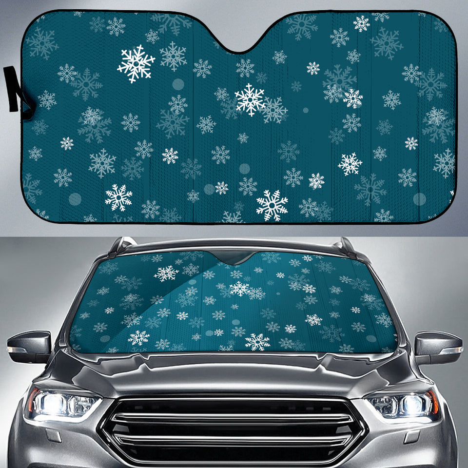 Snowflake Pattern Dark Background Car Sun Shade