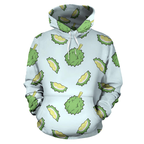 Durian Pattern Blue Background Men Women Pullover Hoodie