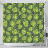 Hop Pattern Hop Cone Background Shower Curtain Fulfilled In US