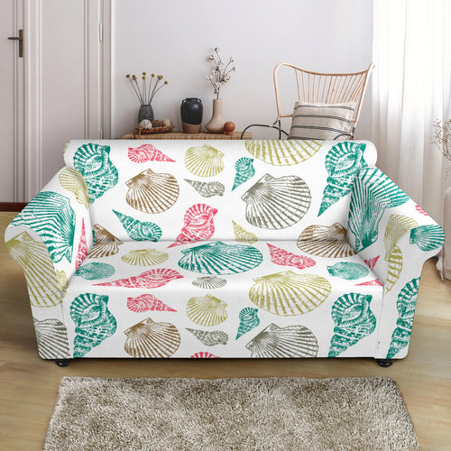 Colorful Shell Pattern Loveseat Couch Slipcover