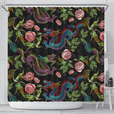 Dragons Flower Pattern Shower Curtain Fulfilled In US
