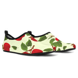 Red Apples Leaves Pattern Aqua Shoes