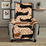Dachshund floral background Chair Cover Protector